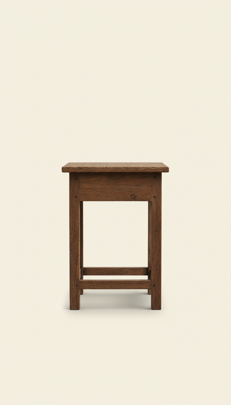 Weathered Walnut Antique Side Table